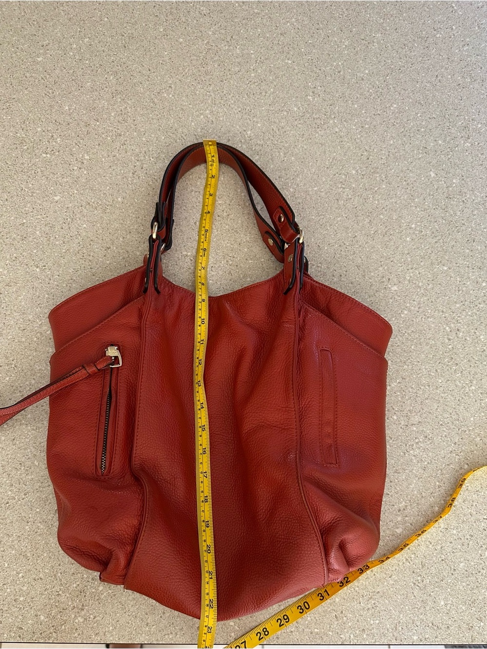 KOOBA-Beautiful Pebbled Shoulder Tote Burn Orange. - Picture 11 of 12
